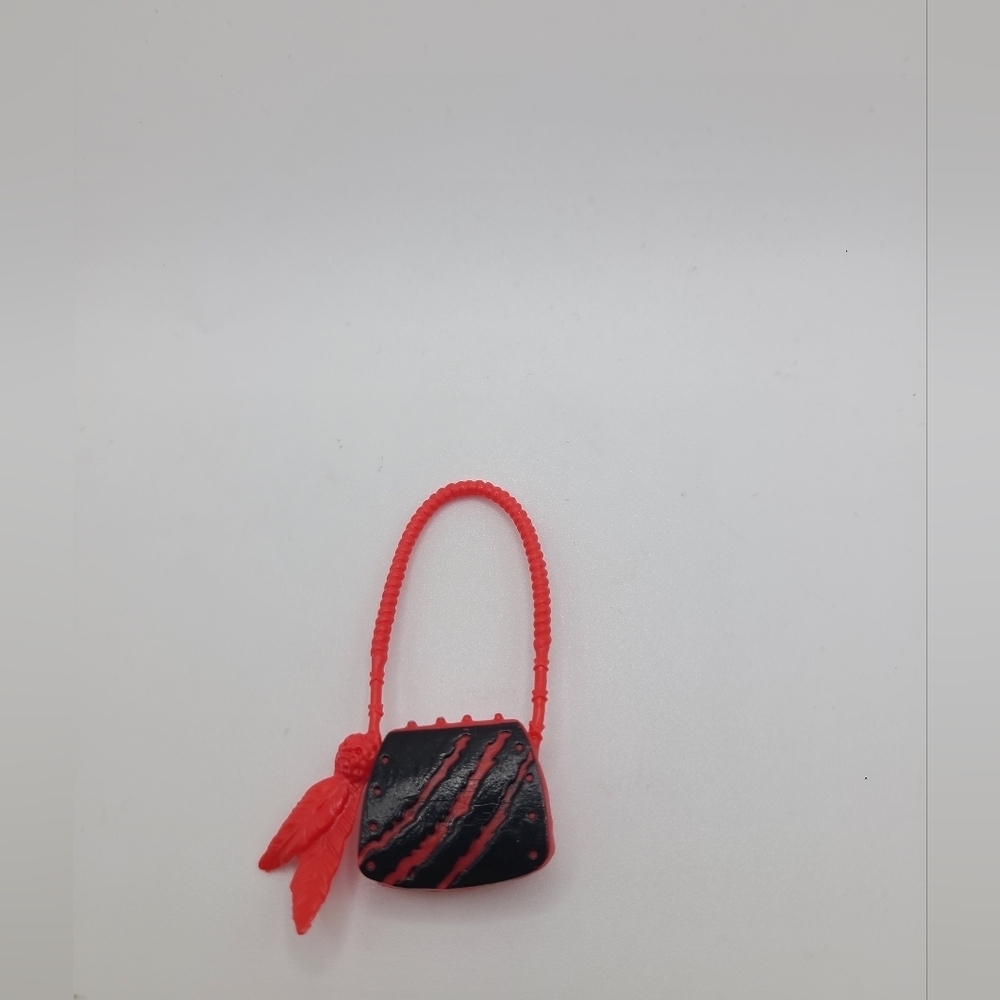 Monster High - Toralei Stripe - 1st Wave - Black and Red Feather Bag Purse Only